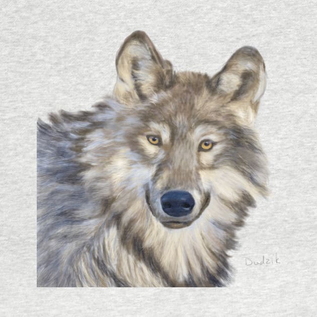 Original hand-painted digital Wolf by Dudzik Art